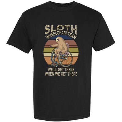 Funny Wheelchair Saying Humor Handicap People Sloth Garment-Dyed Heavyweight T-Shirt