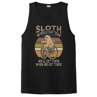 Funny Wheelchair Saying Humor Handicap People Sloth PosiCharge Competitor Tank