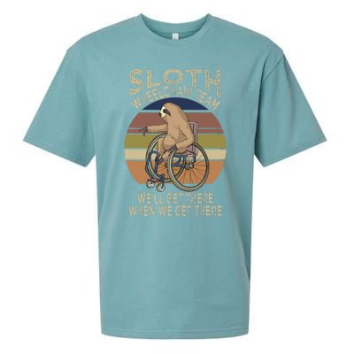 Funny Wheelchair Saying Humor Handicap People Sloth Sueded Cloud Jersey T-Shirt