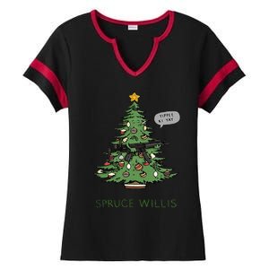 Funny Willis spruce Scary Christmas tree Family Pajamas Ladies Halftime Notch Neck Tee