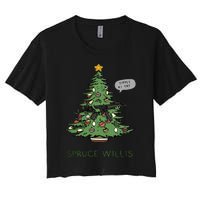 Funny Willis spruce Scary Christmas tree Family Pajamas Women's Crop Top Tee