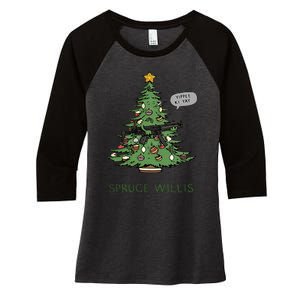 Funny Willis spruce Scary Christmas tree Family Pajamas Women's Tri-Blend 3/4-Sleeve Raglan Shirt