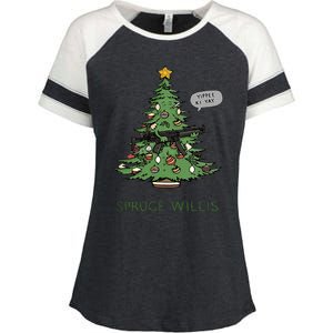 Funny Willis spruce Scary Christmas tree Family Pajamas Enza Ladies Jersey Colorblock Tee