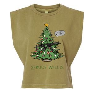 Funny Willis spruce Scary Christmas tree Family Pajamas Garment-Dyed Women's Muscle Tee