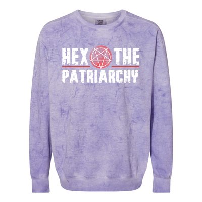 Feminist Witch Smash The Patriarchy Hex The Patriarchy Gift Colorblast Crewneck Sweatshirt