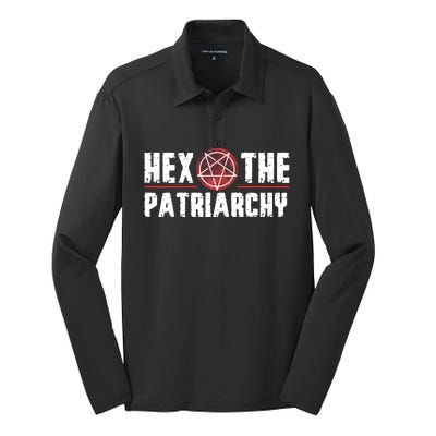 Feminist Witch Smash The Patriarchy Hex The Patriarchy Gift Silk Touch Performance Long Sleeve Polo