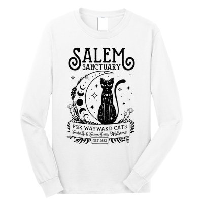 Funny Witch Salem Home For Wayward Black Cats 1692 Halloween Long Sleeve Shirt