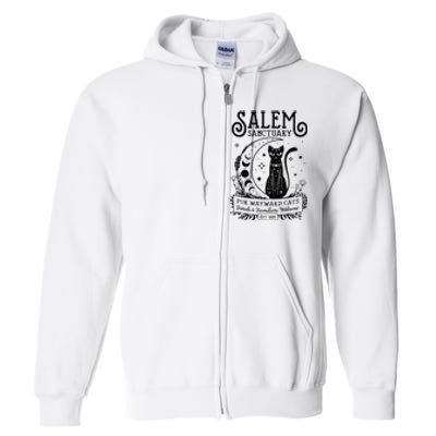 Funny Witch Salem Home For Wayward Black Cats 1692 Halloween Full Zip Hoodie