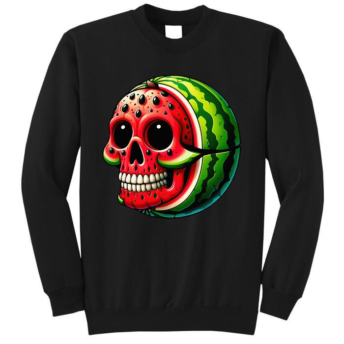 Funny Watermelon Skull Summer Tropical Fruit Lovers Sweatshirt