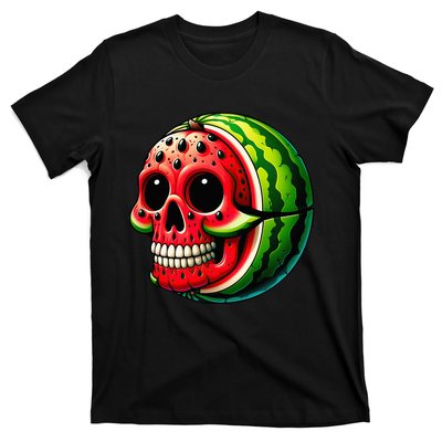 Funny Watermelon Skull Summer Tropical Fruit Lovers T-Shirt