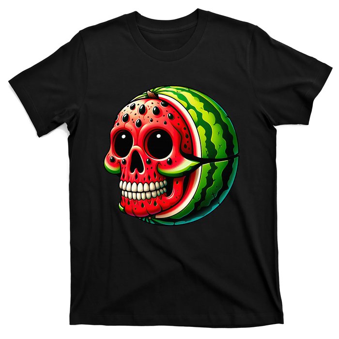 Funny Watermelon Skull Summer Tropical Fruit Lovers T-Shirt