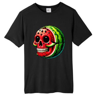 Funny Watermelon Skull Summer Tropical Fruit Lovers Tall Fusion ChromaSoft Performance T-Shirt