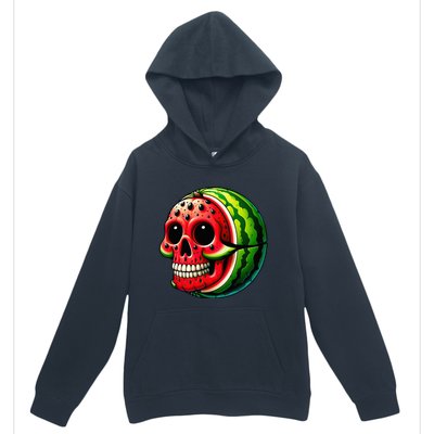 Funny Watermelon Skull Summer Tropical Fruit Lovers Urban Pullover Hoodie