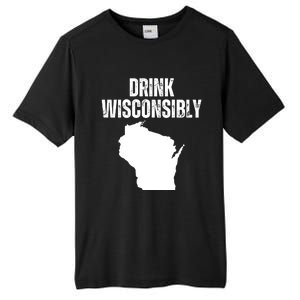 Funny Wisconsin State Map Drinking Trip Drink Wisconsibly Tall Fusion ChromaSoft Performance T-Shirt