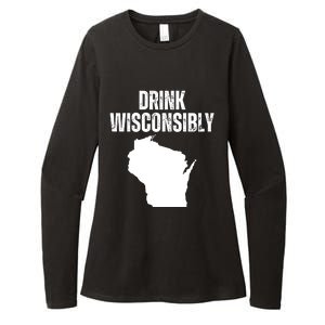 Funny Wisconsin State Map Drinking Trip Drink Wisconsibly Womens CVC Long Sleeve Shirt