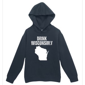 Funny Wisconsin State Map Drinking Trip Drink Wisconsibly Urban Pullover Hoodie