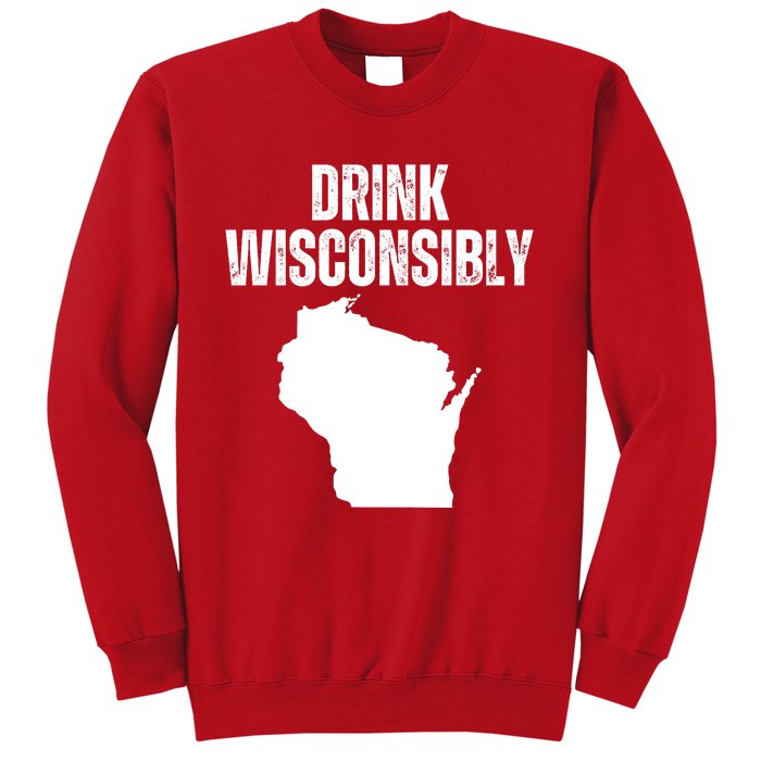 Funny Wisconsin State Map Drinking Trip Drink Wisconsibly Sweatshirt