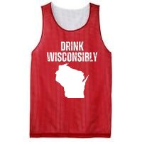 Funny Wisconsin State Map Drinking Trip Drink Wisconsibly Mesh Reversible Basketball Jersey Tank