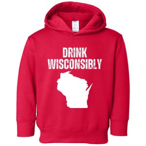 Funny Wisconsin State Map Drinking Trip Drink Wisconsibly Toddler Hoodie