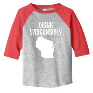 Funny Wisconsin State Map Drinking Trip Drink Wisconsibly Toddler Fine Jersey T-Shirt