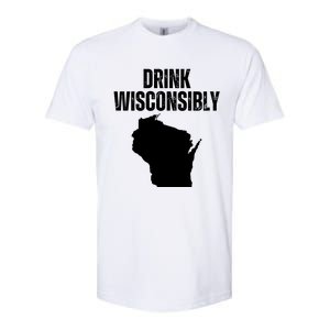 Funny Wisconsin State Map Drinking Trip Drink Wisconsibly Softstyle CVC T-Shirt