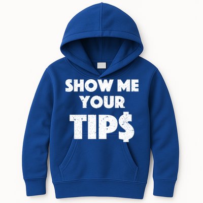 Funny Waitress Show Me Your Tips Puns Gift Kids Hoodie