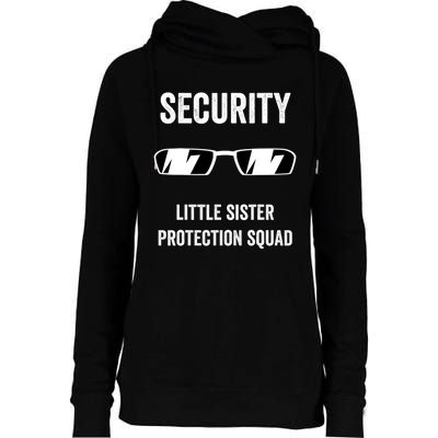 Funny Wedding Security Little Sister Protection Squad Womens Funnel Neck Pullover Hood