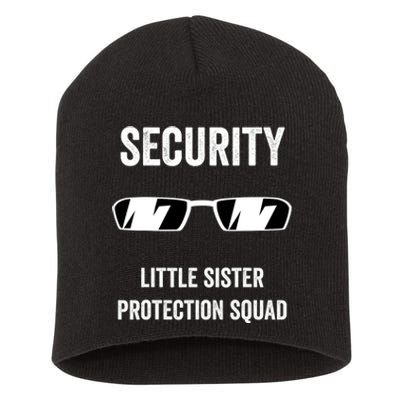 Funny Wedding Security Little Sister Protection Squad Short Acrylic Beanie