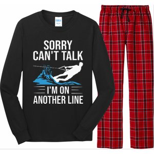 Funny Water Ski Designs For Women Water Skier Athletes Long Sleeve Pajama Set