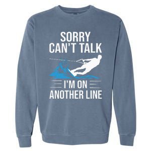 Funny Water Ski Designs For Women Water Skier Athletes Garment-Dyed Sweatshirt