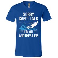 Funny Water Ski Designs For Women Water Skier Athletes V-Neck T-Shirt