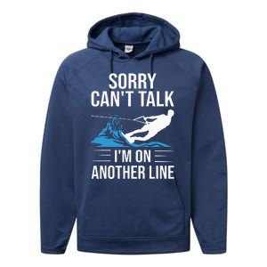 Funny Water Ski Designs For Women Water Skier Athletes Performance Fleece Hoodie