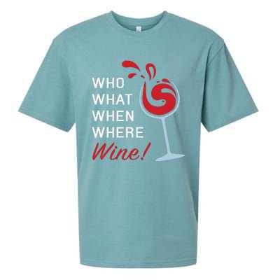 Funny Wine Shirts Sayings Who What When Where Wine Sueded Cloud Jersey T-Shirt