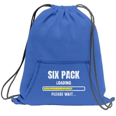 Funny Workout Saying Gift Six Pack Loading Please Wait Gift Sweatshirt Cinch Pack Bag