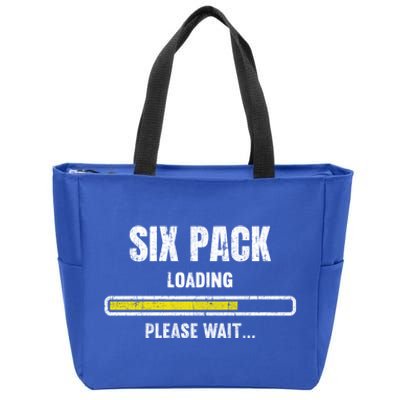 Funny Workout Saying Gift Six Pack Loading Please Wait Gift Zip Tote Bag