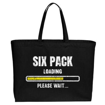 Funny Workout Saying Gift Six Pack Loading Please Wait Gift Cotton Canvas Jumbo Tote