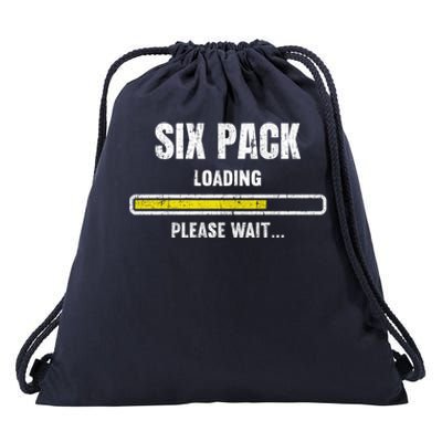 Funny Workout Saying Gift Six Pack Loading Please Wait Gift Drawstring Bag