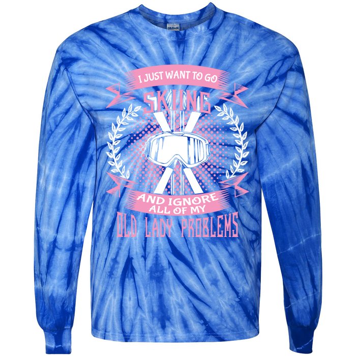 Funny Winter Skiing Snow Ski Skiers Novelty Mom Funny Gift Great Gift Tie-Dye Long Sleeve Shirt