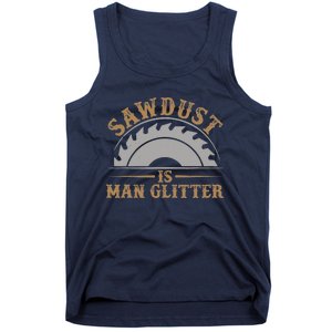 Funny Woodworking Sawdust Glitter Graphic For Carpenter Tank Top