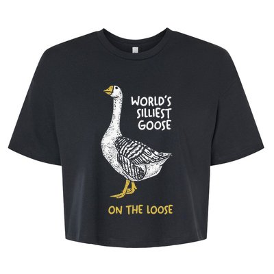 Funny WorldS Silliest Goose On The Loose Bella+Canvas Jersey Crop Tee