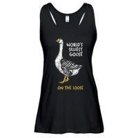 Funny WorldS Silliest Goose On The Loose Ladies Essential Flowy Tank