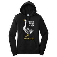 Funny WorldS Silliest Goose On The Loose Women's Pullover Hoodie