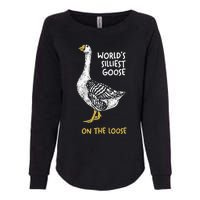 Funny WorldS Silliest Goose On The Loose Womens California Wash Sweatshirt