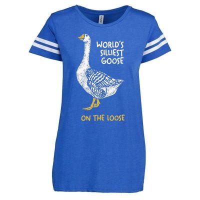 Funny WorldS Silliest Goose On The Loose Enza Ladies Jersey Football T-Shirt