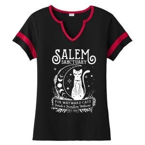 Funny Witch Salem Home For Wayward Black Cats 1692 Halloween Sweat Ladies Halftime Notch Neck Tee