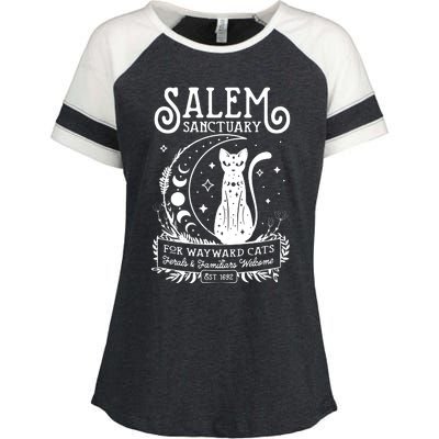 Funny Witch Salem Home For Wayward Black Cats 1692 Halloween Sweat Enza Ladies Jersey Colorblock Tee