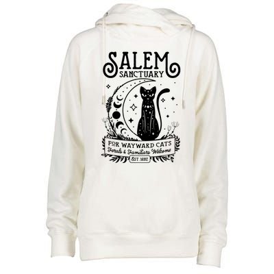 Funny Witch Salem Home For Wayward Black Cats 1692 Halloween Sweat Womens Funnel Neck Pullover Hood