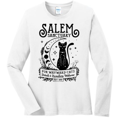 Funny Witch Salem Home For Wayward Black Cats 1692 Halloween Sweat Ladies Long Sleeve Shirt