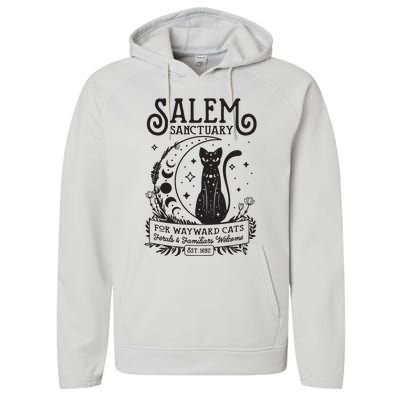 Funny Witch Salem Home For Wayward Black Cats 1692 Halloween Performance Fleece Hoodie