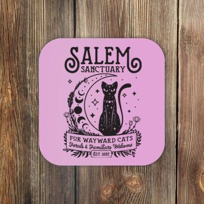 Funny Witch Salem Home For Wayward Black Cats 1692 Halloween Coaster